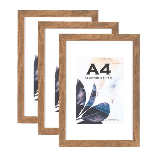 Brown wooden picture frame - wooden,