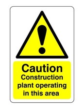 Danger construction plant sign - for indoor/outdoor usage PVC, Sticker or Diabo