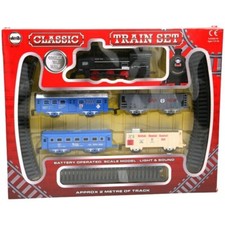 Classic Train Set Battery Operated Train Track With Light & Sound Kids Toy Gift
