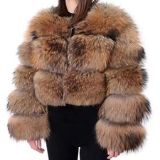 Luxury Thick Raccoon Fur Coat