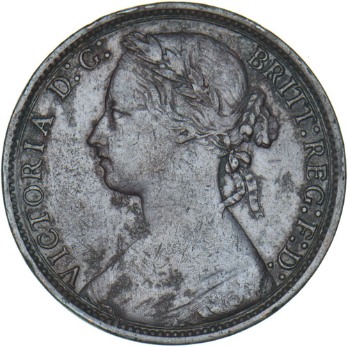 1877 penny victoria - penny, british