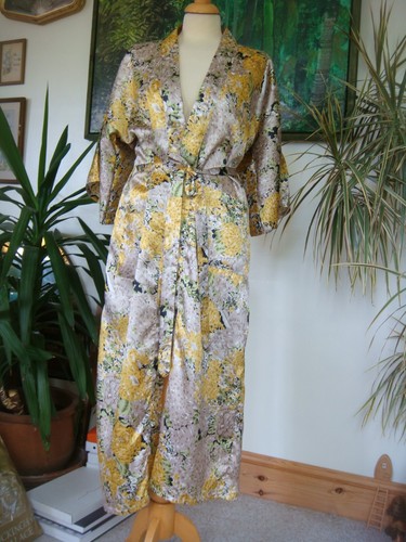 Vintage yellow floral - yellow, silky