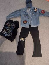 Denim Jacket Etc Outfit From Beat It, Michael Jackson , Guns and roses badges