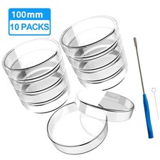 10Pcs 100mm Glass Petri Dishes