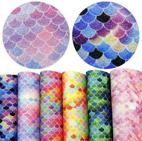 Mermaid rainbow glitter fabric - mermaid,