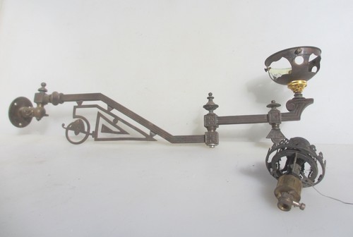 Large victorian brass gas - large, wall