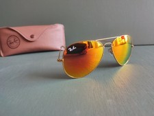 Ray Ban Aviator Sun Glasses Gold Frame RB3025 140mm Rare 55mm Lens 14mm Bridge