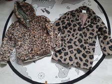 Girls Age 10 Leopard Print Coat Jacket Faux Fur NEXT John Lewis Bundle X2