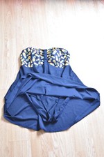 Joe Browns Women's Swimdress  Boob tube  Padded Scalloped pineapple UK 16