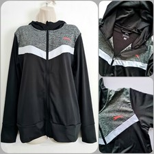 Slazenger Size UK 16 Black/Grey/White Full Zip Gym/Fitness Workout Track Jacket