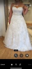 wedding dress & lace jacket with sparkly belt & vail False buttons at the back 