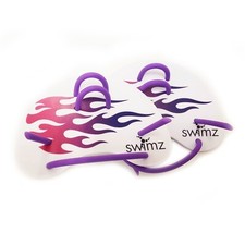 Swimz Club Swimming Finger Paddles, Pink and Purple - Flame, One Size