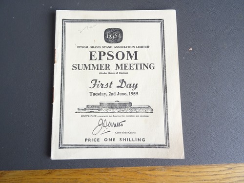Epsom race card june - card, 2nd
