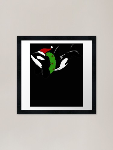 Christmas killer whale - christmas, framed