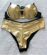 Jolie golden bra thong - golden, &