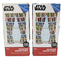 Disney Star Wars Window Curtain Panels Microfiber 82" x 63" 4 Panels & Tie Backs
