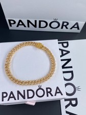New Genuine PANDORA 925 ALE Timeless Pavé Cuban Chain Bracelet Size 20cm