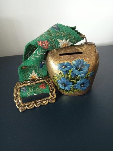 Vintage cow bell money box - vintage,