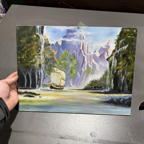 Original naive oil painting - oil,