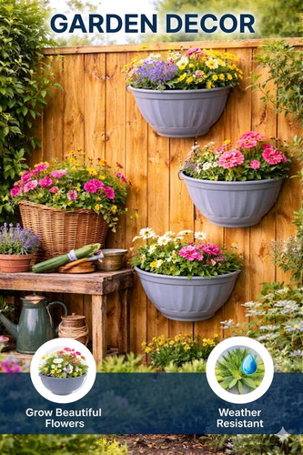 Wall hanging basket flower - 3,