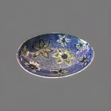 ISLE OF WIGHT Pottery BLUE FLORAL Dish JOE LESTER Alum Bay Ceramics