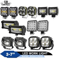 Pair LED Work Lights Bar Flood