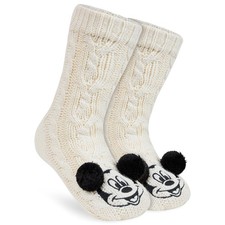Disney Mickey Mouse Knitted Fluffy Slipper Socks For Women, Teenagers, Girls