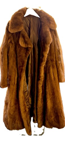 Women brown mink fur - fur, long