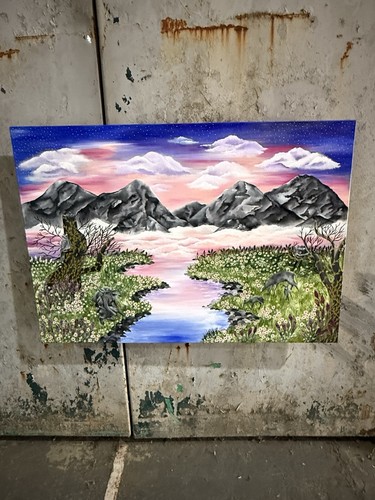 Large original hand painted - original, hand-painted