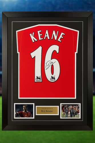 Signed framed roy - roy, keane