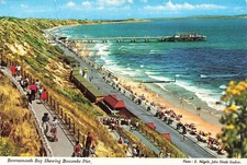 Bournemouth Bay Showing Boscombe Pier Dorset Postcard (G249) CREASED