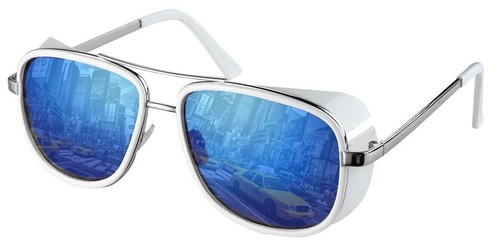 White goggle style steampunk - white,
