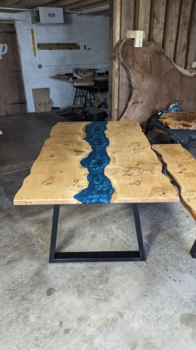 Live edge table resin river - edge,