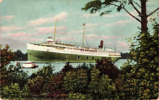 MICHIGAN Hay Lake Steamer Ship Juniata MI c1912 Postcard