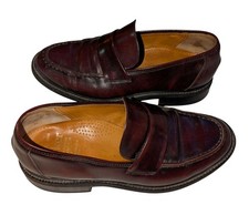 Men's BARKER of EARLS BARTON Vintage OXBLOOD Leather Band LOAFERS UK Size 9