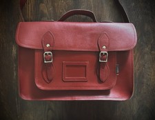 Yoshi Red Leather 14" Satchel