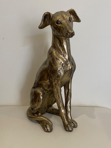 Bronze effect resin greyhound - resin,