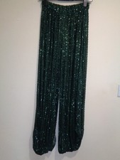 ZARA GREEN SEQUIN WIDE LEG