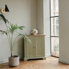 Florence Sage Green Corner Cupboard Unit, Quality Kitchen Sideboard, ASSEMBLED