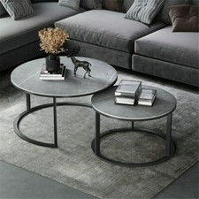 Nested Marble Coffee Table Side Table Set Coffee Tea Wine Table Display Stand 