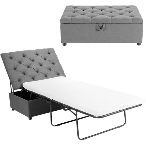 Grey convertible sofa - grey, 2-in-1