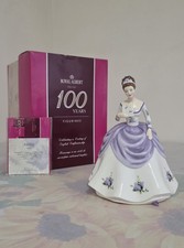 ​ROYAL ALBERT 'ASHLEY' Figurine RA 21 Purple Dress NIB New Boxed 1990 Bone China
