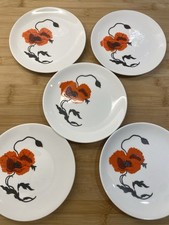 5 x Wedgwood Susie Cooper Corn Poppy Cake  Plates 