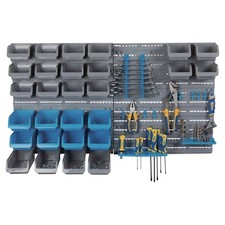 44 Pc Wall Mounted Panel Tools Screws Bits Storage DIY Organiser Rack Boxes Bins
