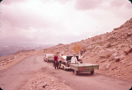 1960s two retro cars - two, pulling