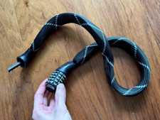 BIKE LOCK CHAIN WITH 5 DIGITS CODE HEAVY DUTY STRONG STEEL MESH COVERED - Black