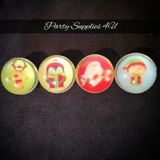 4 x Christmas Bouncy Jet Balls Party/Bag/Fillers/Stocking/Fun/Favours/Loot/Toys