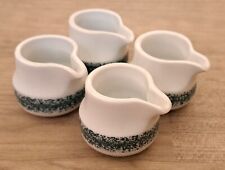 SCHONWALD MINI CERAMIC GREEN & WHITE CREAMER SET x 4 TABLEWARE MILK JUGS BUNDLE 