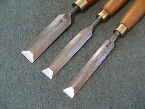 Three bevel edged chisels by - edged, chisels,