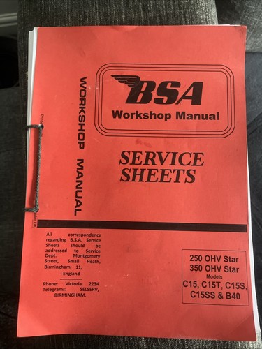 Bsa workshop manual service - bsa,